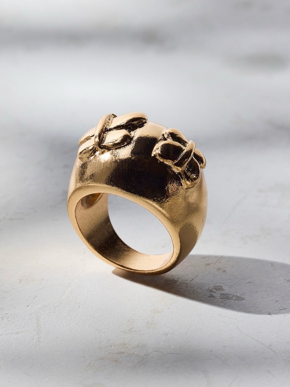 Chunky Boho Gold Statement Butterfly Ring